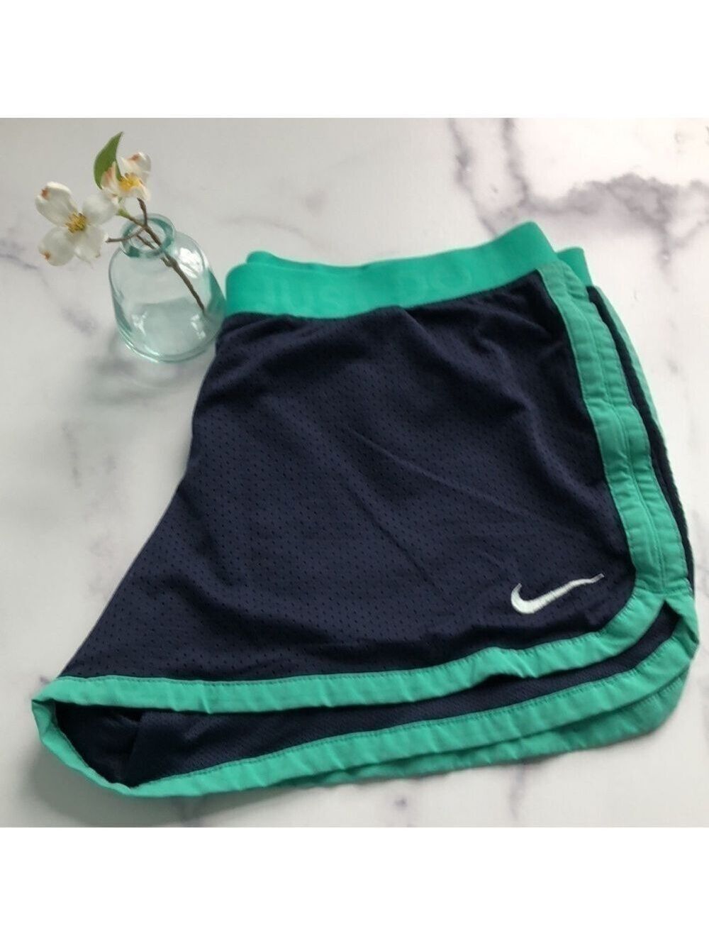 Nike Dri-Fit Mesh Athletic Shorts Blue Green Just Do It Size Large